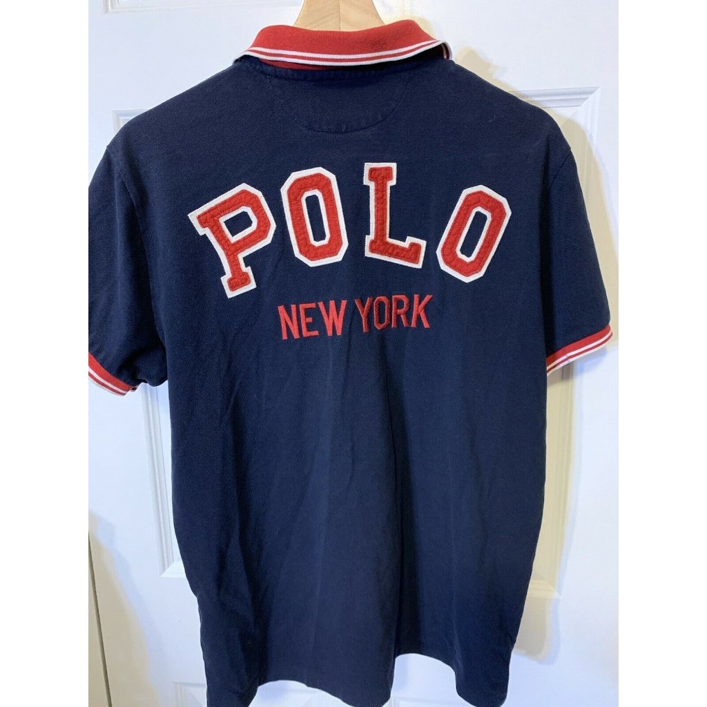 Vtg Polo By Ralph Lauren Men's M Rugby Polo Shirt Spell Out